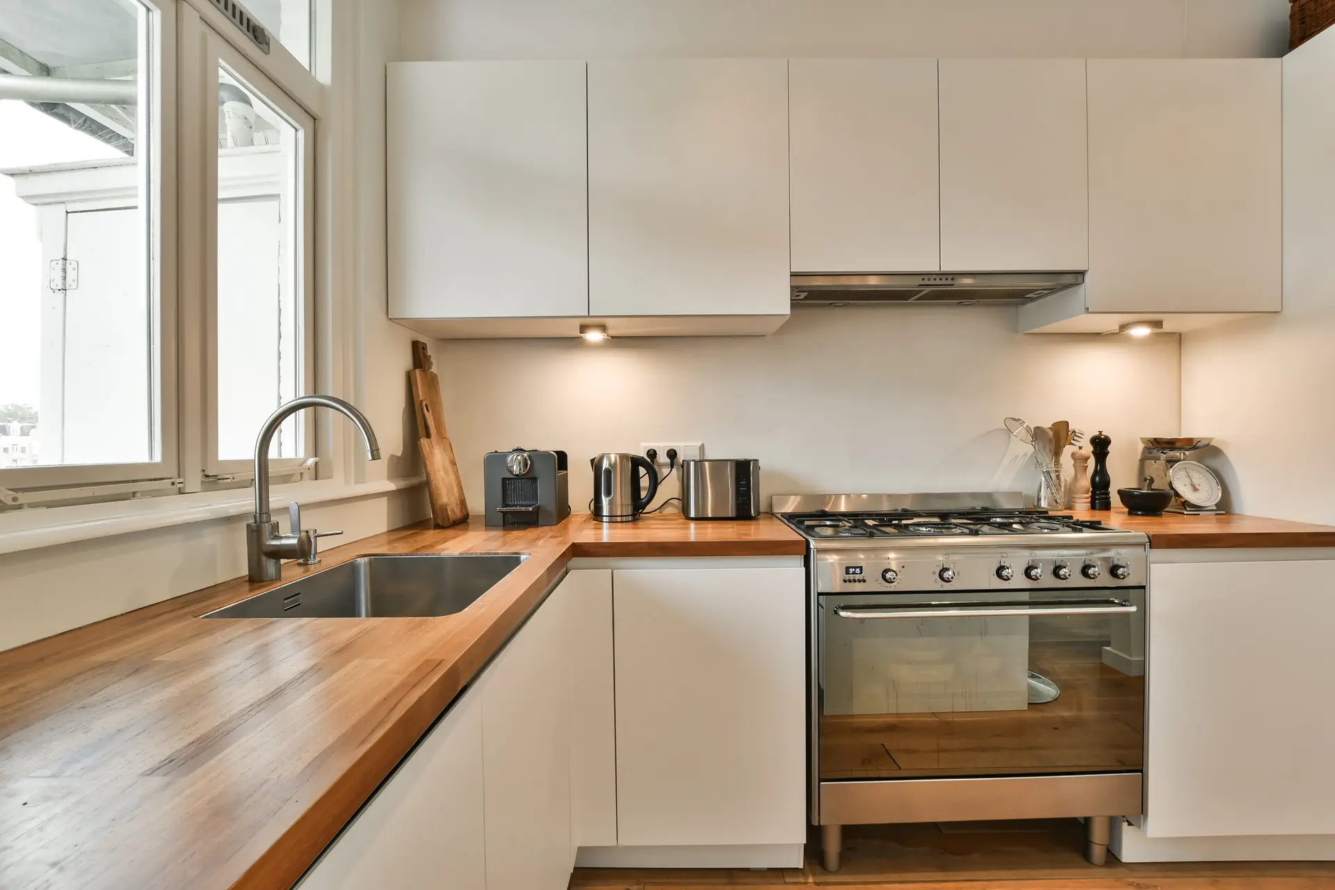 Interior of a beautiful kitchen of an elite house