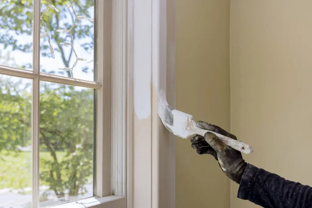 Painting wooden window frames